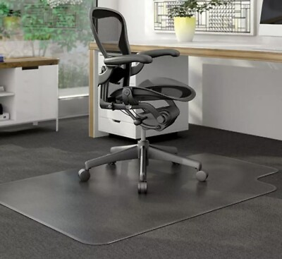 #ad PVC Matte Desk Office Chair Floor Mat Protector for Hard Wood Floors 47” X35 $21.99