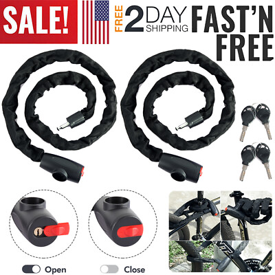 #ad Bike Chain Locks Heavy Duty Anti Theft 2 Key for Motorcycle Door Scooter Bicycle $13.18