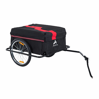 #ad Bicycle Cargo Trailer Two Wheel Bike Luggage Wagon Trailer with Removable Cover $113.49