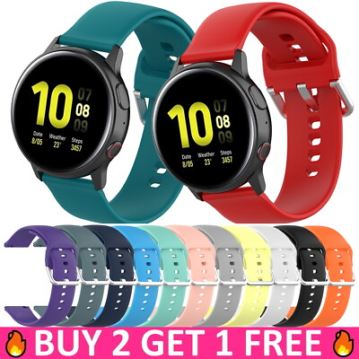 #ad #ad For Samsung Galaxy Watch 3 41mm Active 2 40mm 44mm Silicone 20mm Band Strap $4.99