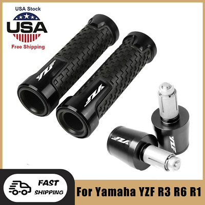 #ad Motorcycle For Yamaha YZF R3 R6 R1 7 8quot; Handlebar Hand Grips Handle Bar End Cap $21.89