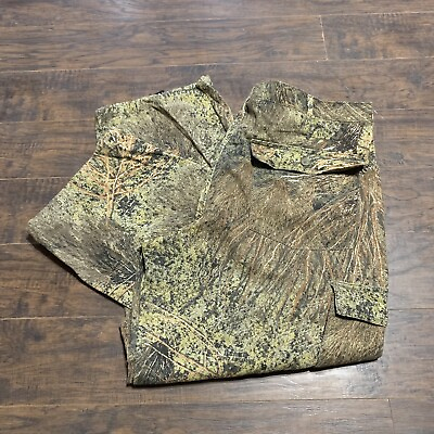 #ad Mossy Oak Brush Camo Cargo Pants Tie Ankles Size 40 42 Hunting Tactical Pockets $28.99