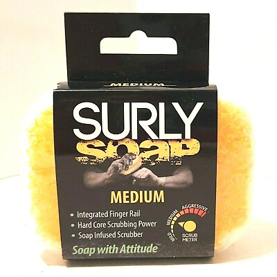#ad Surly Citrus Scent Medium Bar Soap 7.5 oz Single bar Soap infused scrubber $16.00
