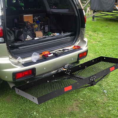 #ad LIVEBEST Hitch Rack Folding Mounted Cargo Carrier Luggage Basket Car 2quot; Receiver $105.99