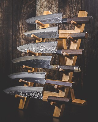 #ad Wooden Stand display Knives Japanese rack block katana stand FREE SHIPPING $109.00