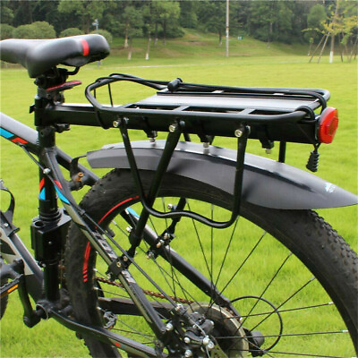 #ad Alloy Rear Bicycle Pannier Rack Carrier Luggage Cycle Mountain Bike w Reflector $28.99