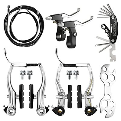 #ad Complete Bike Brakes Set Universal Front and Rear Brakes with Cables and Le... $25.87