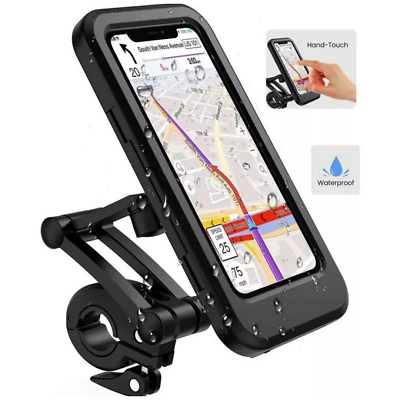 Holder Cell Phone Motorcycle Bike Waterproof Handlebar Touch Screen Case Mount $10.99