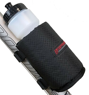 #ad Bicycle Water Bottle Holder w 28 oz Insulated Straps On No Screws Bike Cage $17.45
