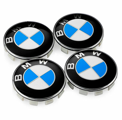 #ad #ad Genuine BMW 4pcs 68mm Wheel Center Caps Hubcaps Emblems Logo Covers Blue 2.68quot; $25.00