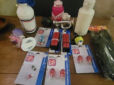 Large Lot Of New Bicycle Accessories Back Trails Horns Lights Water Bottles And $35.00