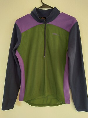 #ad #ad Trek Bikes Logo Long Sleeve Fleece Zip Up Back Pockets Pullover Track Jacket M $35.00