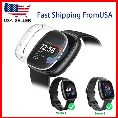 #ad Full Cover Screen Protector Case For Fitbit Watch Versa 4 Sense 2 Smart Watch $3.79
