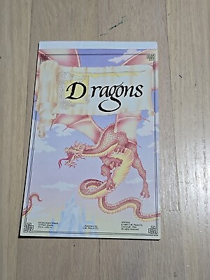 #ad Vintage 1989 C.M. PAULA CO. Stationary 36 Pages Dragons New 5.5quot; x 8.5quot; $29.99