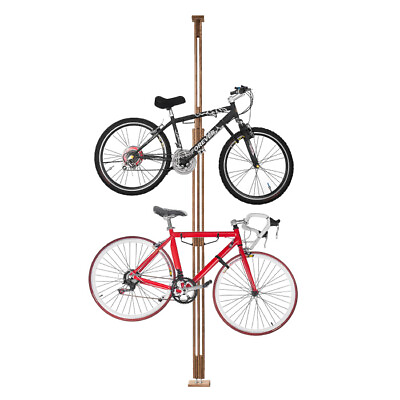 #ad Woody Bike Stand Wooden Bicycle Rack Storage Display Holds 2 Bicycles $109.30