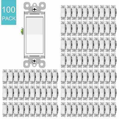#ad Wall Rocker Light Switch On Off Single Pole Commercial Grade UL for LED 100 Pack $149.83