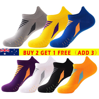 #ad #ad Mens Professional Sports Socks Breathable Absorbs Sweat Running Short Ankle Sock AU $11.99