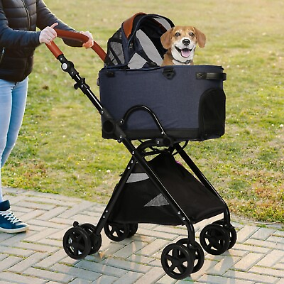 VILOBOS Foldable Pet Stroller Dog Cat Detachable Carrier Jog Travel Cage 4 Wheel $124.99