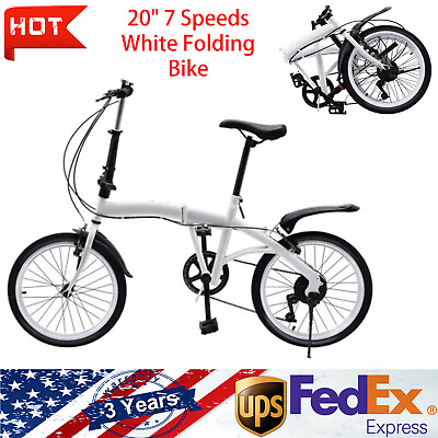 #ad Folding Bikes for Adult Folding Bike for Adults 20quot; 6speed whitebicycle bike $194.25