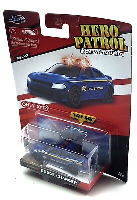 #ad Dodge Charger Blue Police Car Target Exclusive Jada Hero Patrol Lights amp; Sounds $14.95