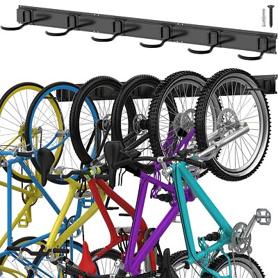 #ad Bike Storage Rack 6 Bike Rack Wall Mount Home and Garage Organizer Vertical B... $71.64