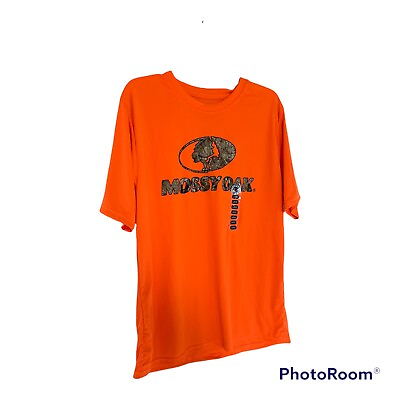 #ad Mossy Oak Shirt Medium Orange Logo NWT Short Sleeve T Shirt $10.41