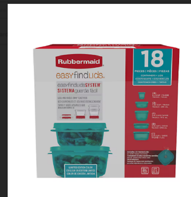 #ad New Rubbermaid 18 Piece Easy Find Lids Container Set In Aqua $31.75