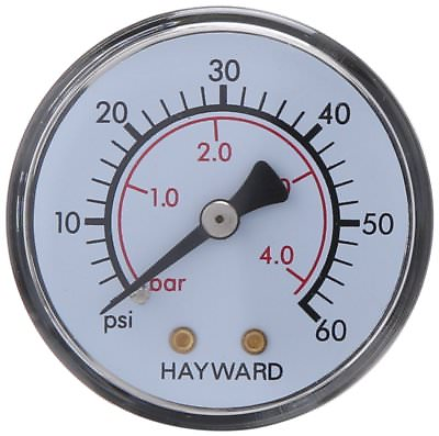 Hayward ECX27091 Back Mount Pressure Gauge 0 to 60 PSI 1 4quot; Mount $28.60