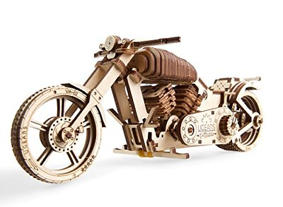 #ad Wooden Bike Vintage Vehicle Mechanical Models School Project Automata Kit Des... $36.11
