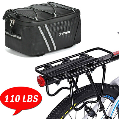 Rear Bike Rack Bicycle Cargo Rack Luggage Carrier Holder Pannier w Storage Bag $32.99