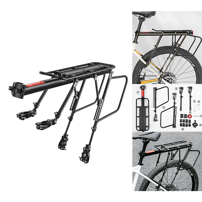 #ad #ad ROCKBROS Bike Rear Rack Seat Post Mount Pannier Luggage Carrier Adjustable $58.88