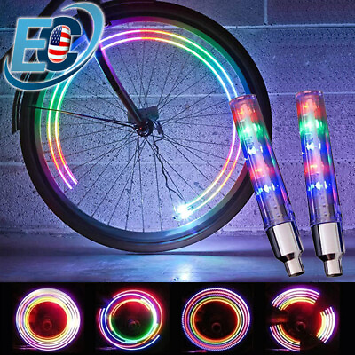 #ad #ad 2 4 × LED Bike Wheel Light Bicycle Car Motorcycle Tire Valve Stem CAP Spoke Lamp $9.99