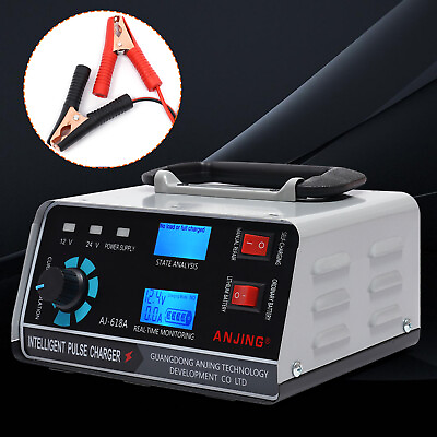Potable Heavy Duty Smart Car Battery Charger Automatic Pulse Repair W Display $41.36