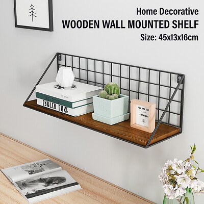 Floating Wall Shelf Set DIY Mount Shelves Book Display Rack Wooden Storage NEW $16.14