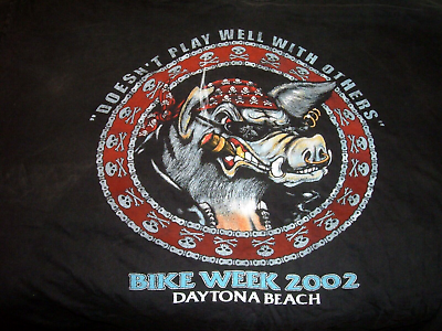 #ad Vintage BIKE WEEK 2002 Daytona Beach HD Biker Motorcycle Hog t shirt Mens 3XL $34.99
