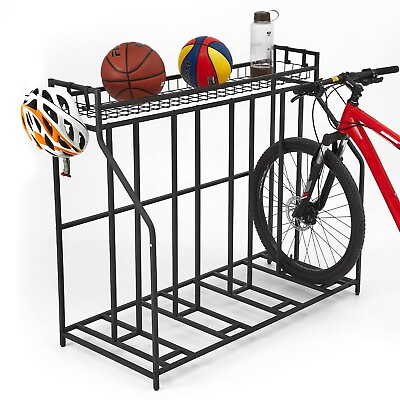 #ad 4 Bike Stand Rack Indoor Bike Storage Bicycle Rack for Garage Metal Stabi... $223.84