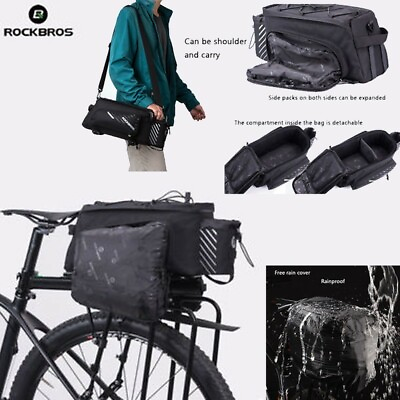ROCKBROS Bike Trunk Bag Bike Luggage Bag Pannier Bicycle Rack Rear Carrier Bag $46.99