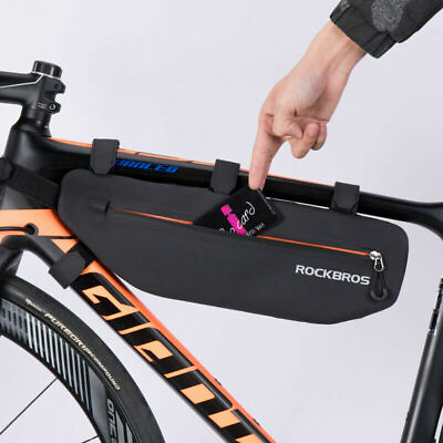 #ad ROCKBROS Large Capacity Bicycle Triangle Bag Waterproof Tube Frame Bag Black 3L $24.99