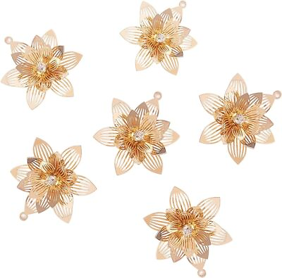 #ad #ad 20x Brass 3D Flower Charms Golden Pendant for Jewellry Making DIY Accessories $9.84