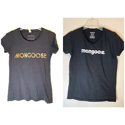 Lot Of 2 MONGOOSE Bike Tee T Shirts Womens Black Medium Front amp; Back Design $17.10