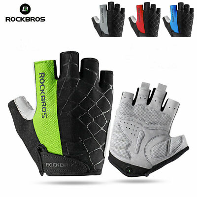 #ad RockBros Bike Cycling Gel Half Finger Gloves Short Finger Outdoor Sport Gloves $12.99