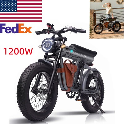 #ad #ad Ebike 1200W Electric Bike Mountain Bicycle 48V 20Ah Battery 20quot; Fat Tire E bike $1599.89