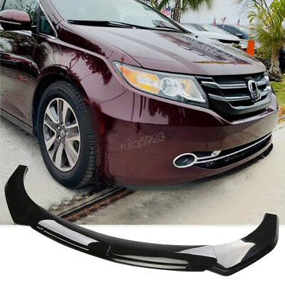 #ad For 11 17 Honda Odyssey Glossy Black Front Bumper Lip Spoiler Splitter Body Kit $66.49