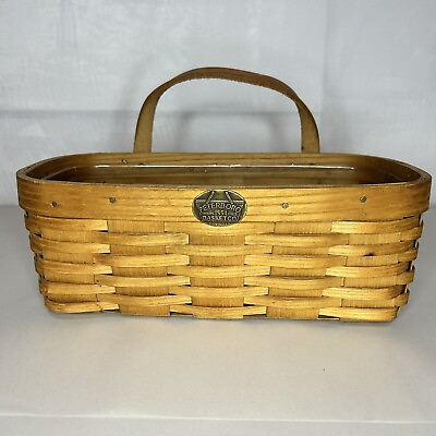 #ad #ad Peterboro Basket Co. 12quot; Wood Basket with One Leather Handle $25.41