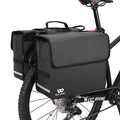 WEST BIKING Waterproof Bike Pannier Double Side Bag Bicycle Rear Rack Pack Bag $28.46