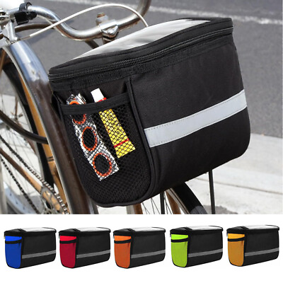 #ad Bike Handlebar Bag Bike Front Bag Bicycle Frame Basket Pouch Cycling Accessories $7.98