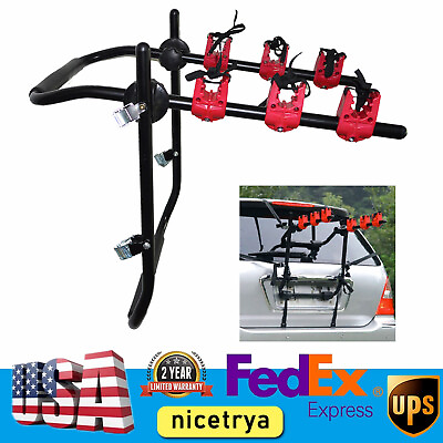 #ad Portable 3 Bicycle Trunk Mount Bike Carrier Rack Hatchback for SUV $60.90