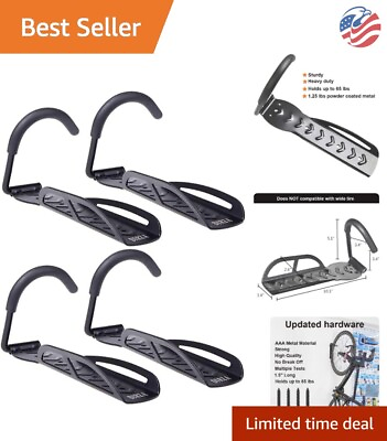 #ad Heavy Duty Versatile Wall Mounted Bike Rack Holds up to 65 lb Black $62.99