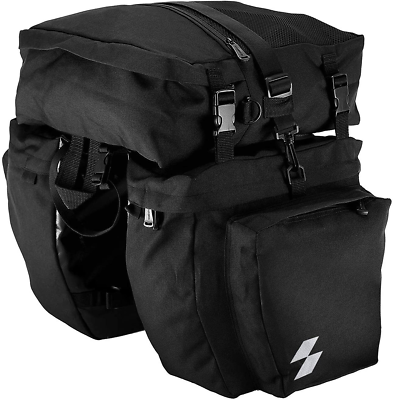 #ad Bike Rack Pannier Bag 3 in 1 Rear Rack Carrier Trunk Bag Water Resistance 37L L $56.42