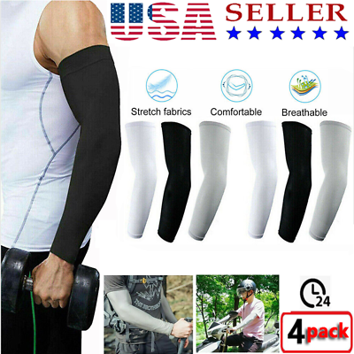 #ad 4 Pack Cooling Arm Sleeves Cover UV Sun Protection Outdoor Sports For Men Women $4.59